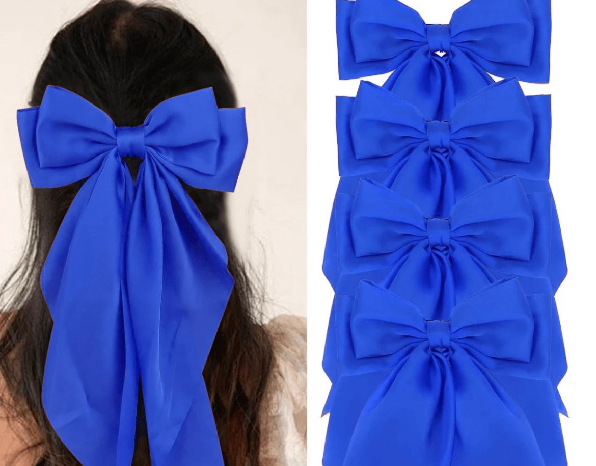 4pc one color bow hair clips