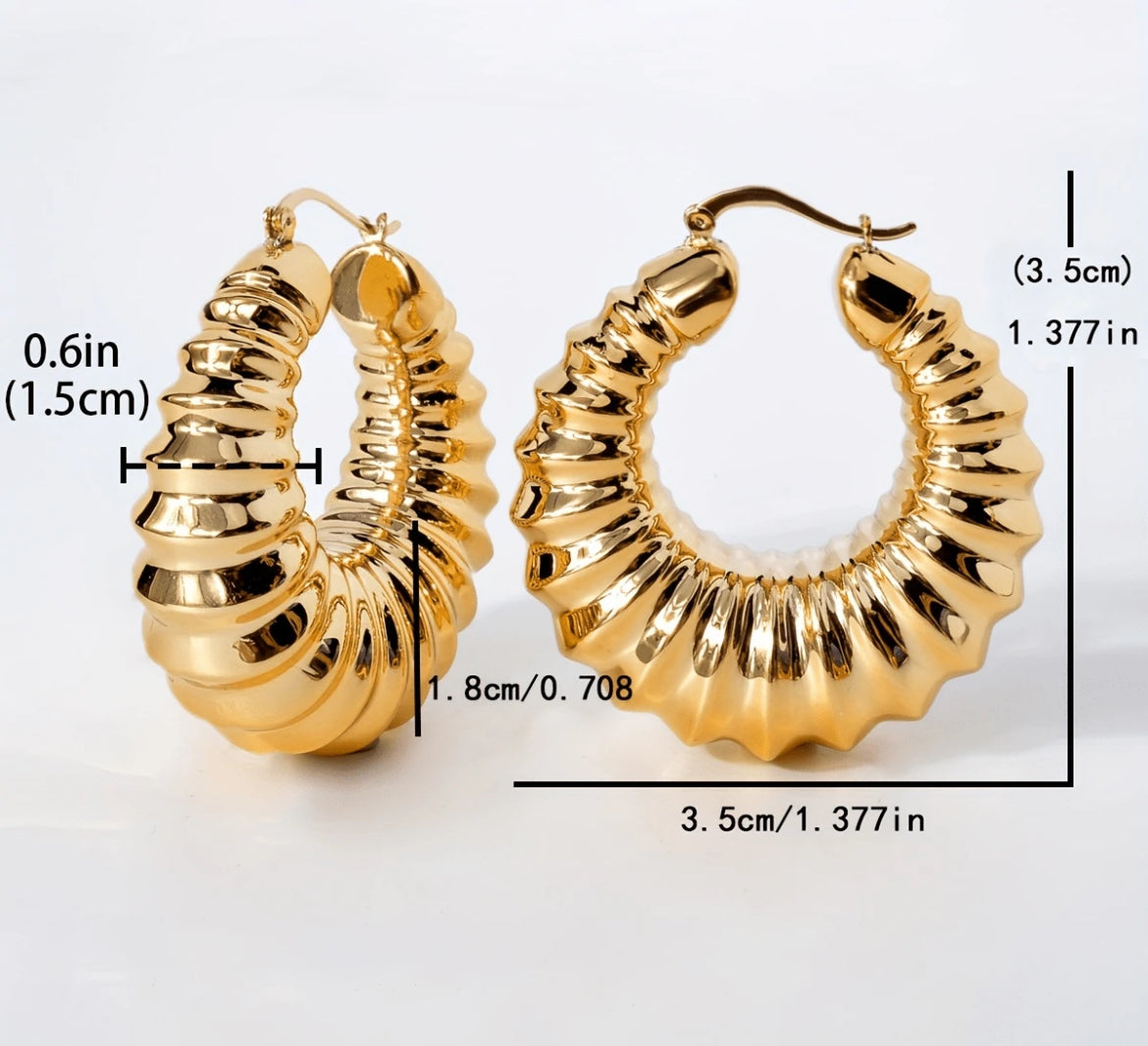 Lilac Stainless Steel Hoop Earrings