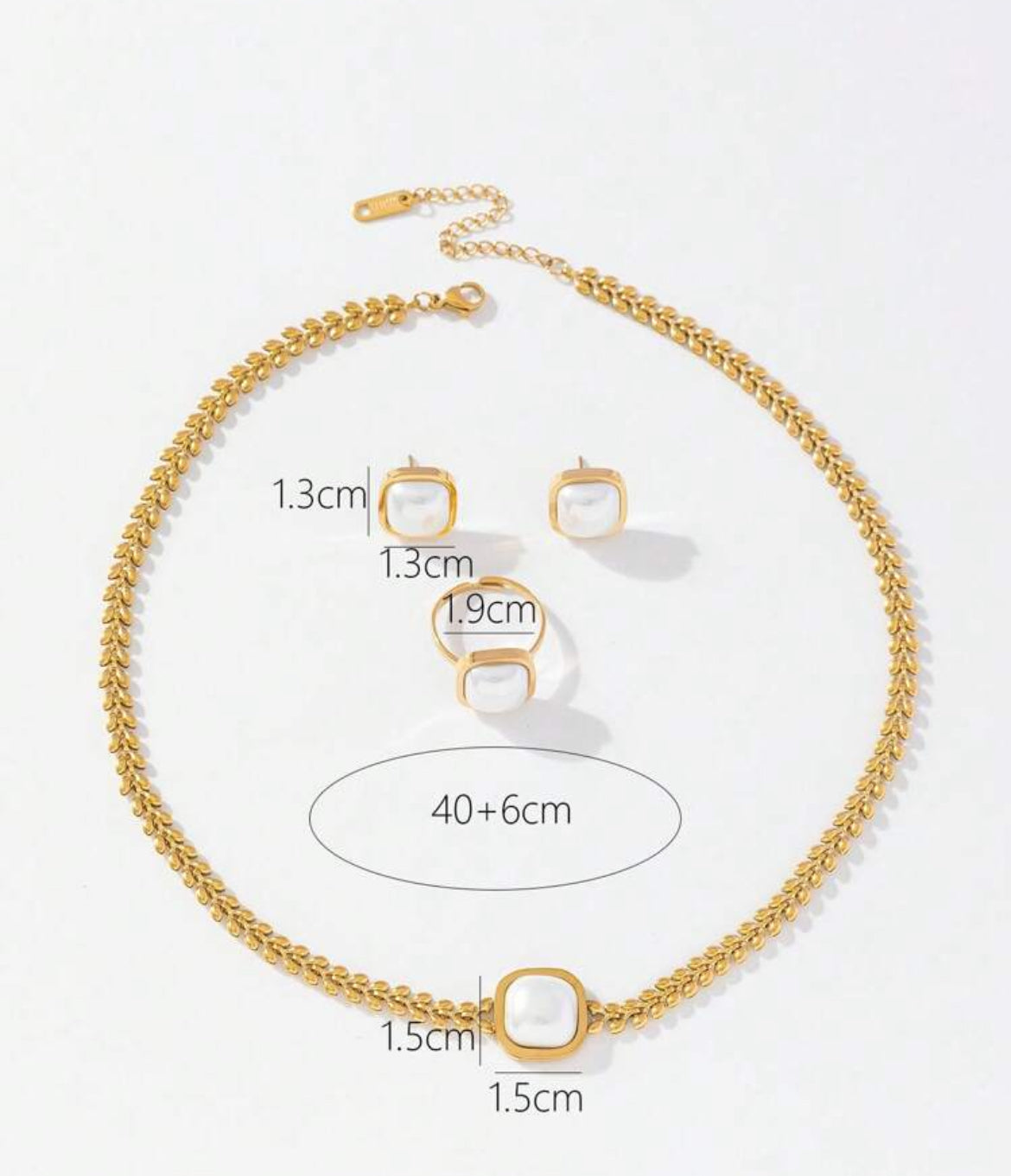 3pc Daisy White Pendant Necklace