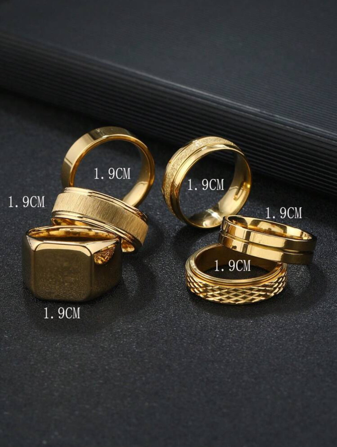 6pc Rhombus Stainless Steel men’s ring set