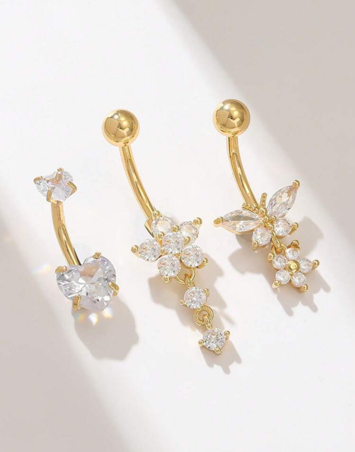 3pc Inara Belly Ring set