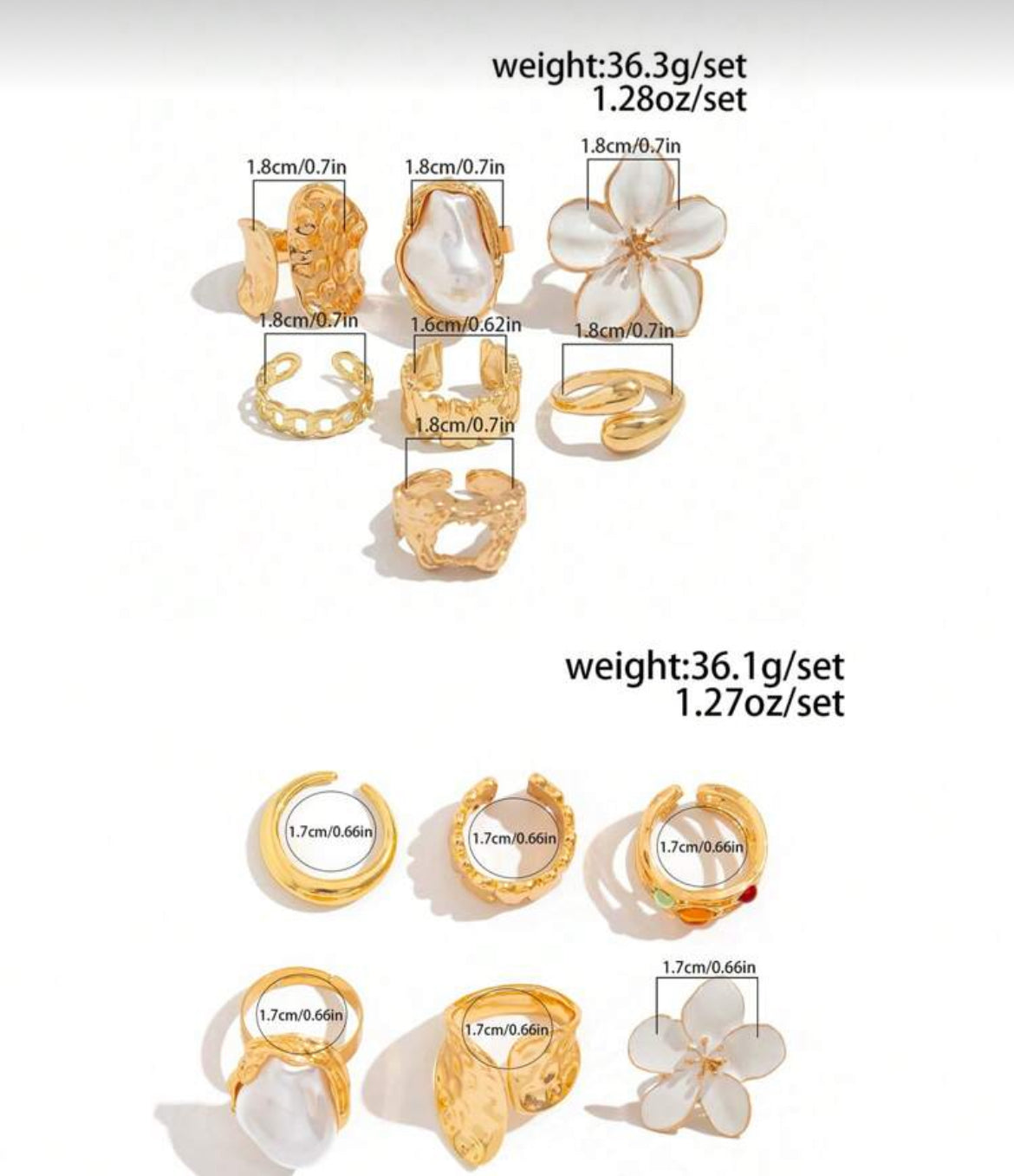 Talita 7pc Ring set