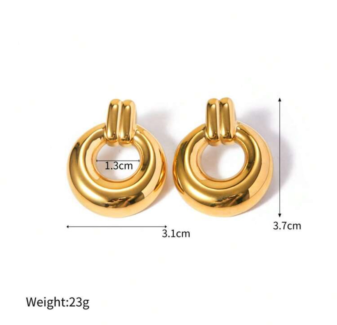 Ariel 18K gold plated statement earrings