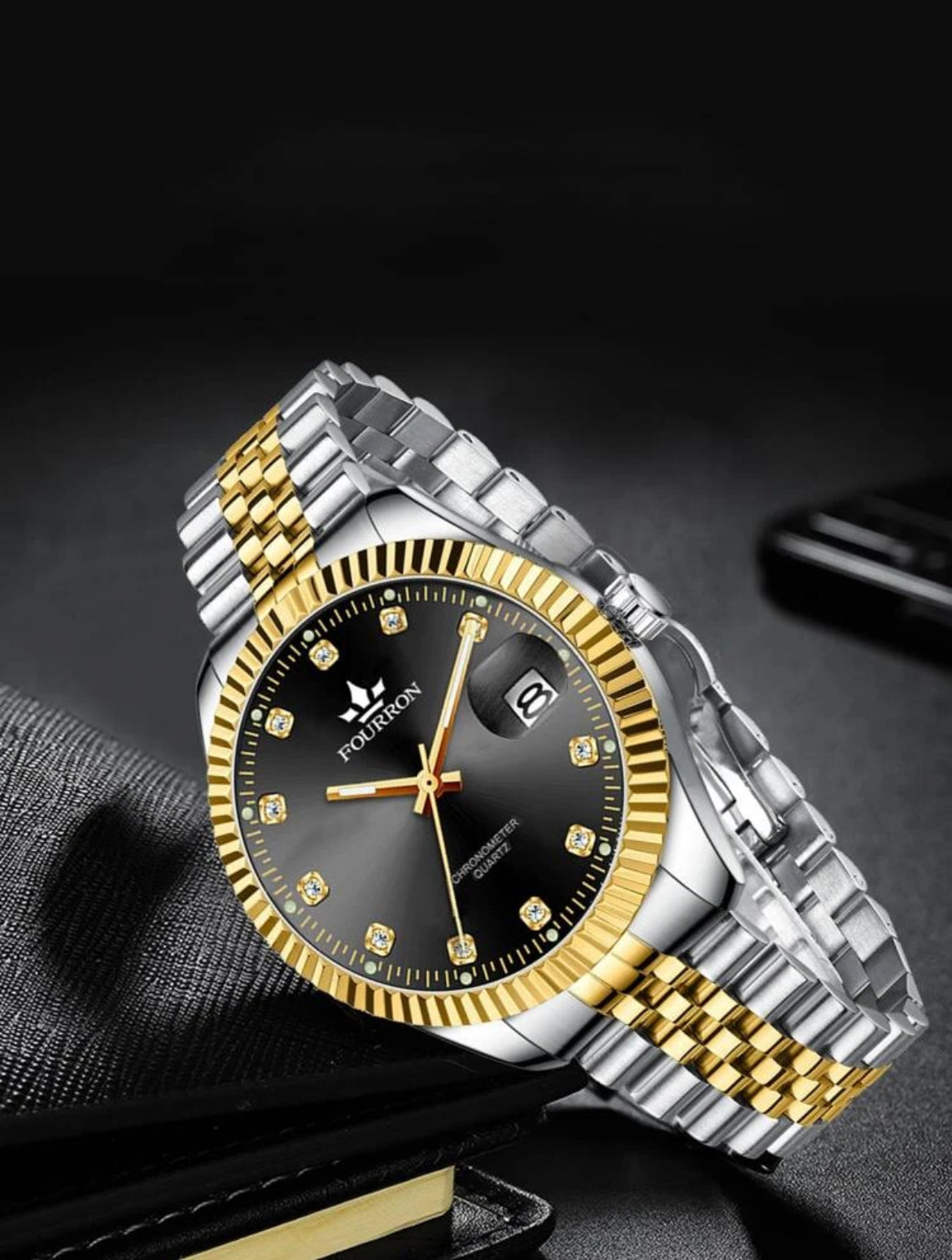 Fourron men’s stainless steel watch