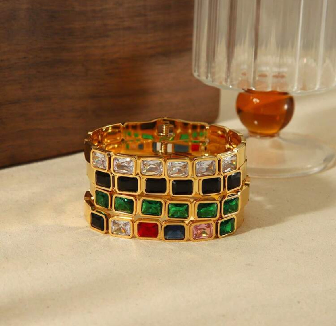 Vintage 18K gold plated bracelets