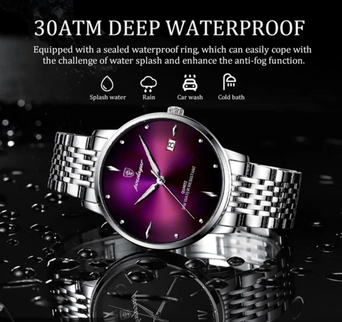 Purple Port Stainless Steel men’s watch