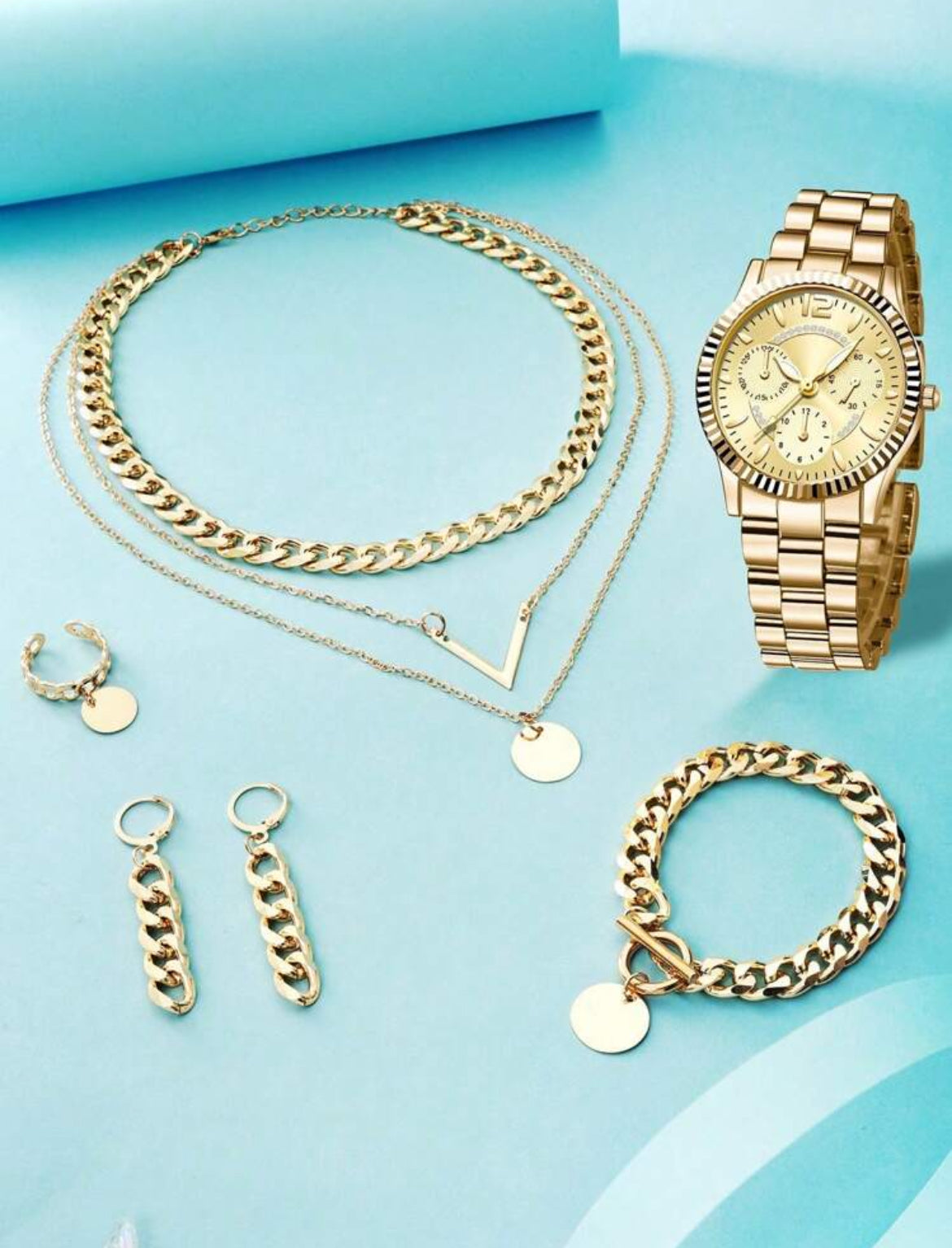 6pc Maeve Stainless Steel Watch Set