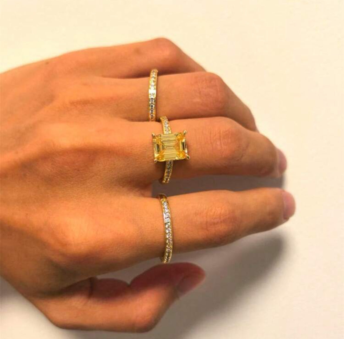 SunKissed Sparkle 3pc Ring Set