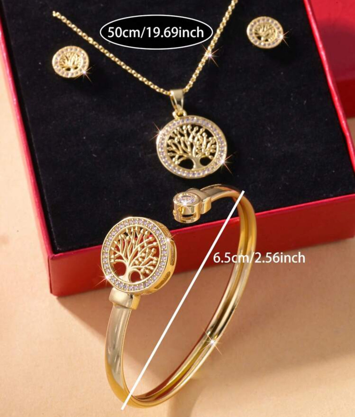 4pc Tree of life jewelry set