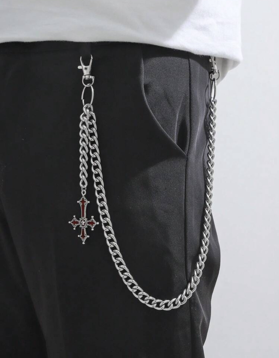 Men’s silver chain for pants
