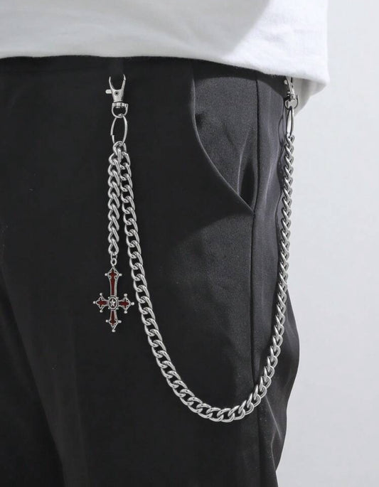 Men’s silver chain for pants