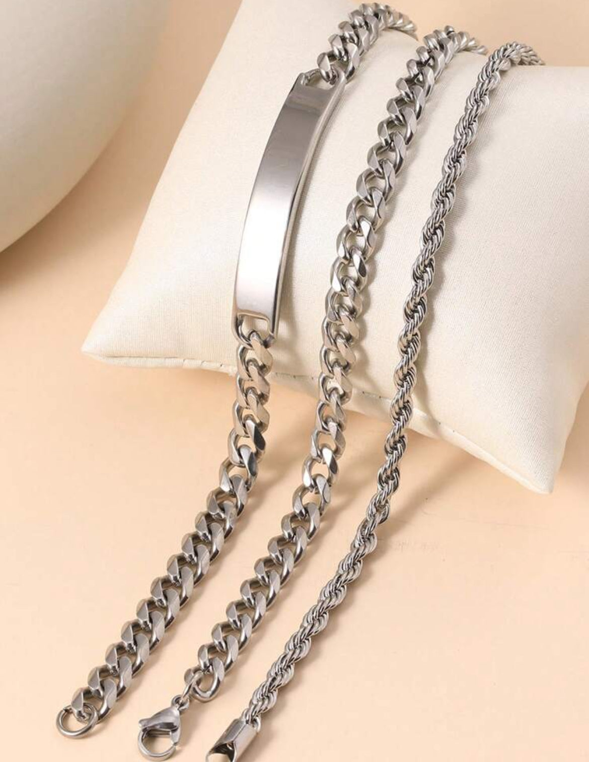 3pc Marco Stainless Steel bracelet set for men