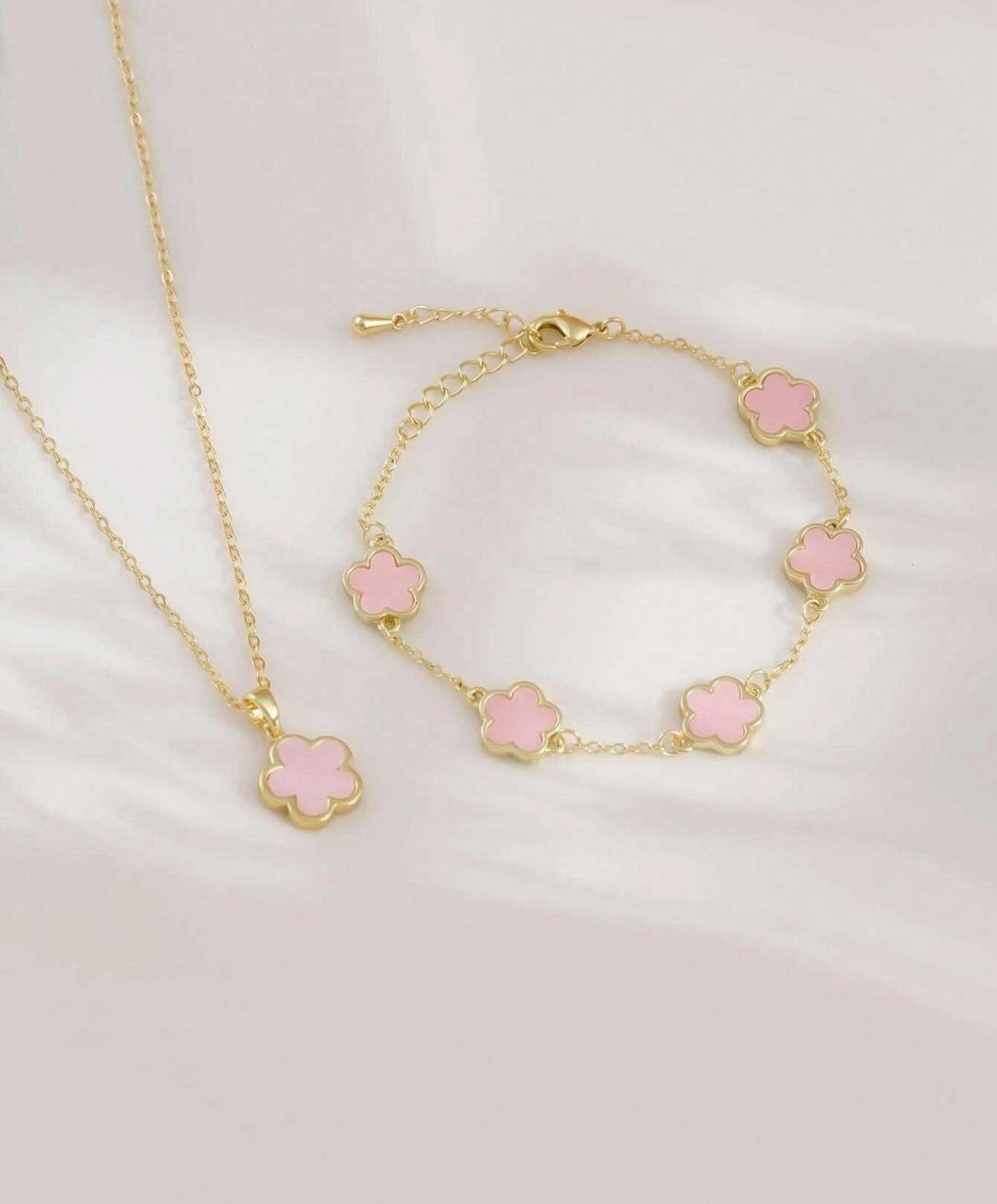 2pc Dream Clover Necklace &Bracelet set