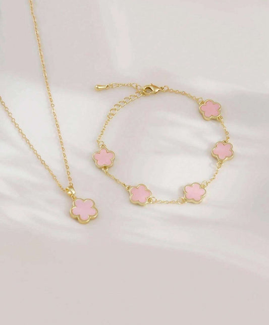 2pc Dream Clover Necklace &Bracelet set