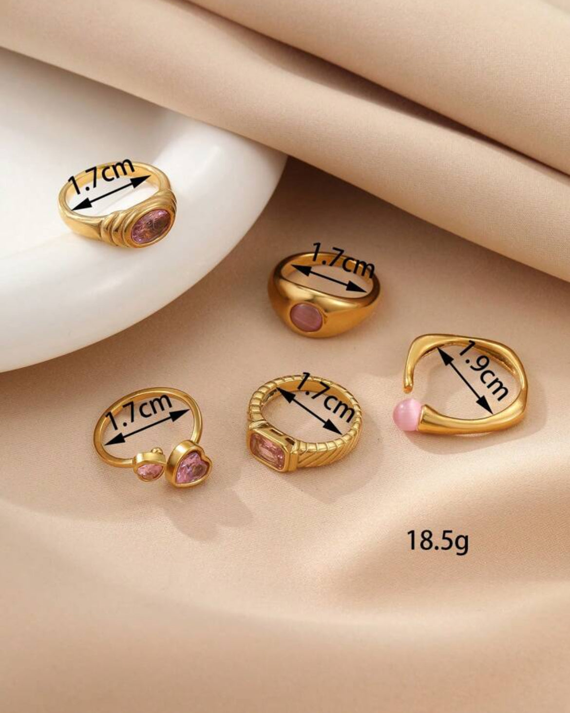 5pc Fairy Dust Ring Set