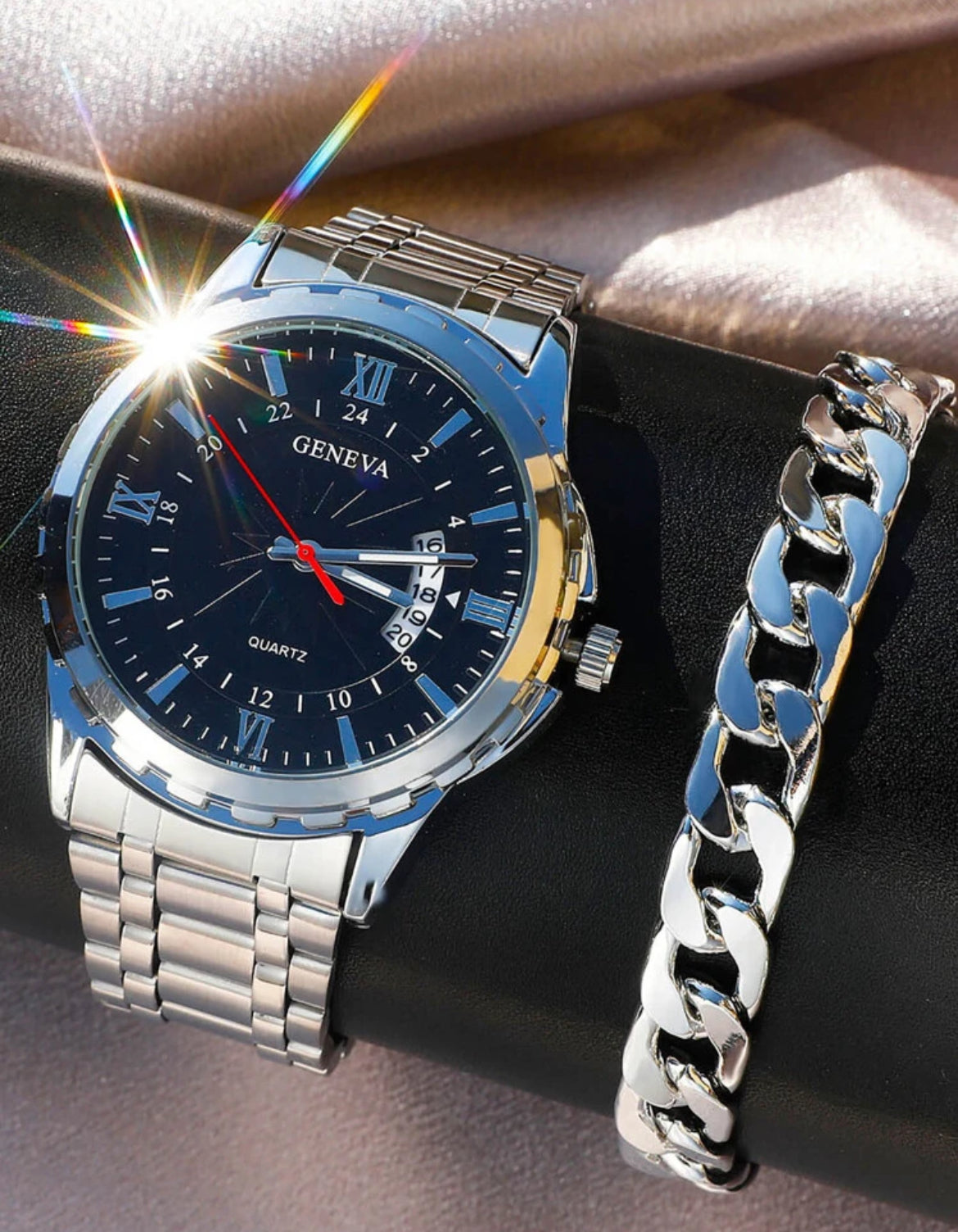 Epitome Men’s Stainless Steel Watch & Bracelet set