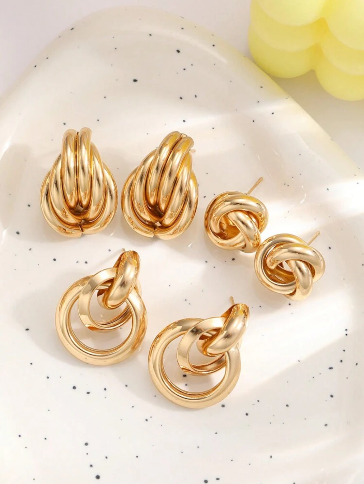 3pairs Twist Earrings