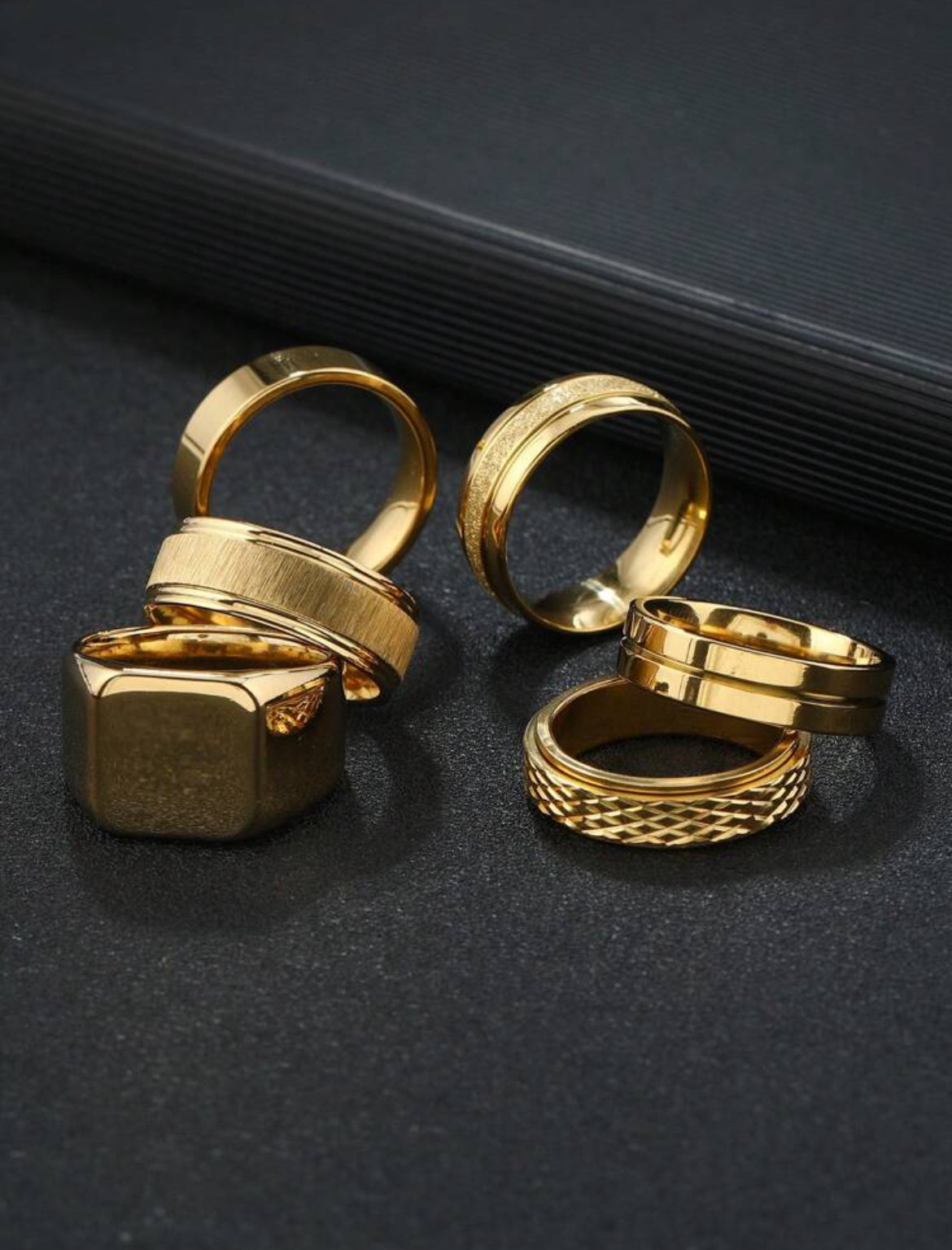 6pc Rhombus Stainless Steel men’s ring set