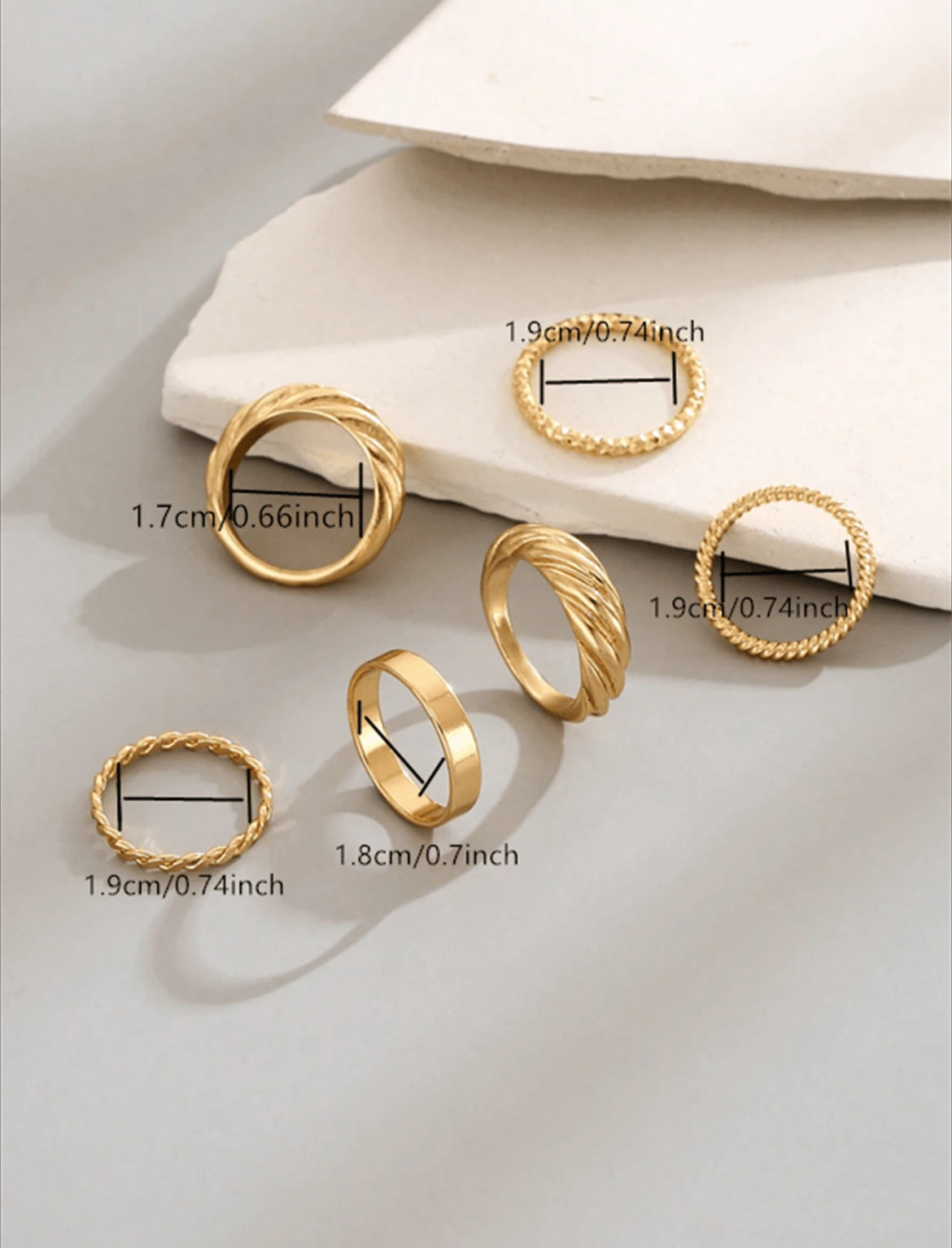 6pc Anello Ring set