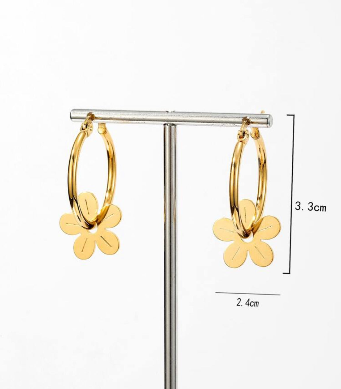 Floral stainless steel earrings