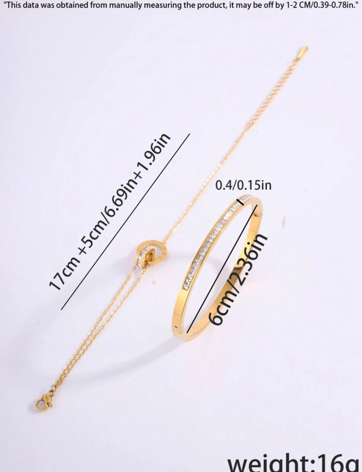 2pc Roxane Stainless Steel bracelet set