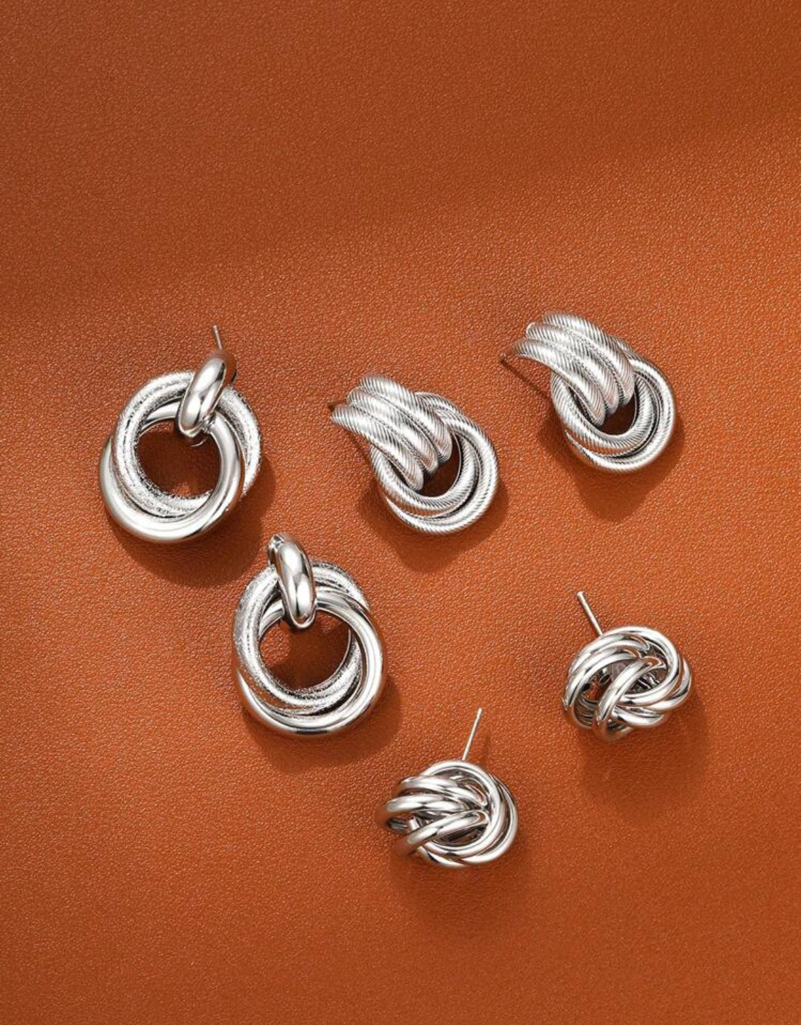 3pairs Twist Earrings