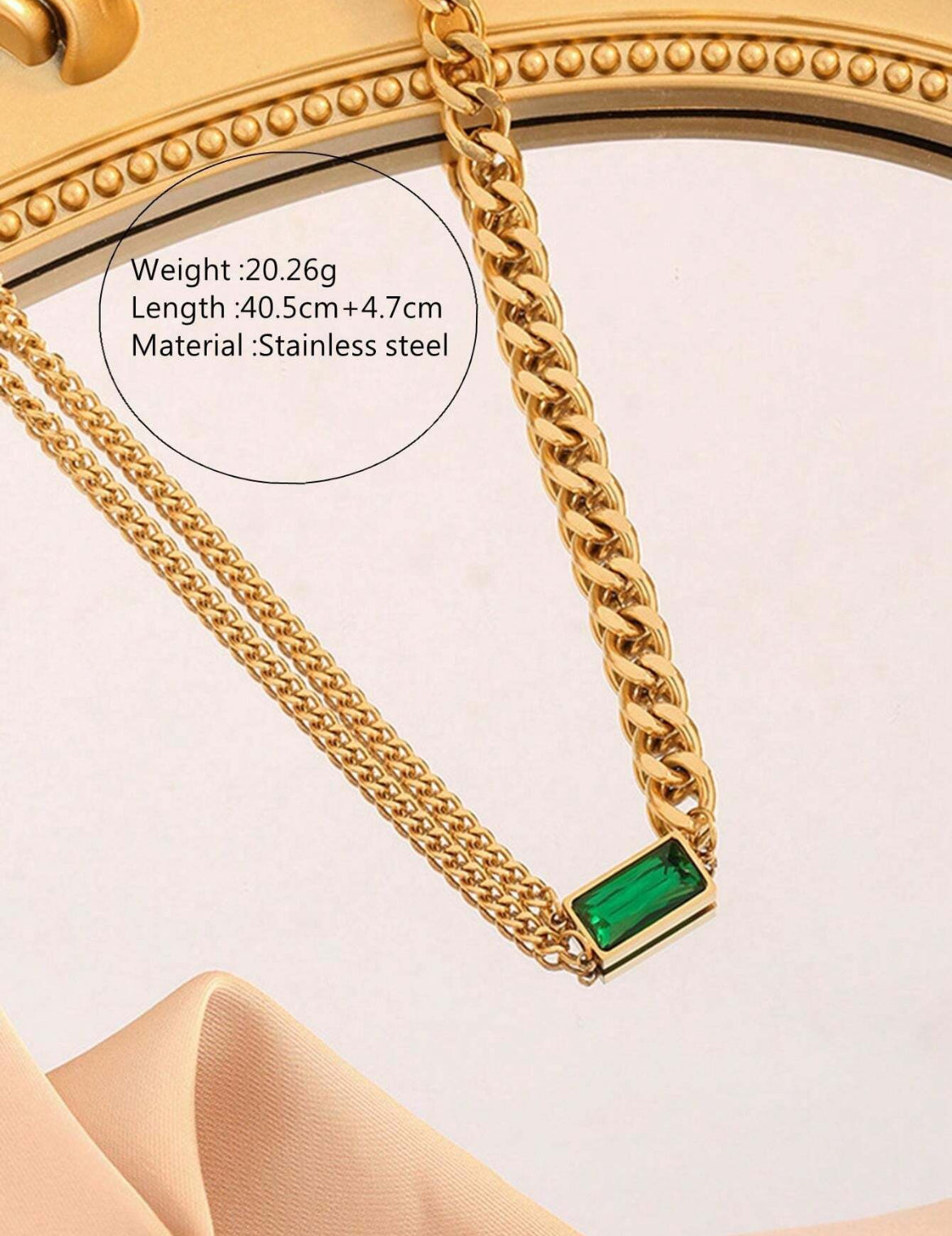 18K gold plated green grass set