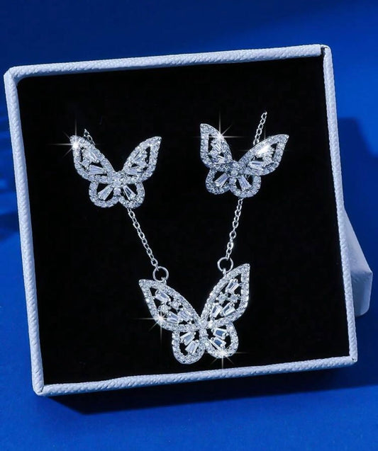 Butterfly effect necklace & earring set