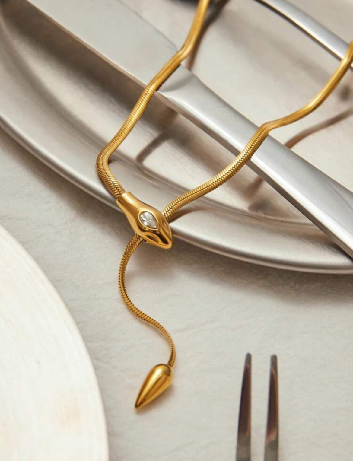 Serpentina 18K gold plated necklace