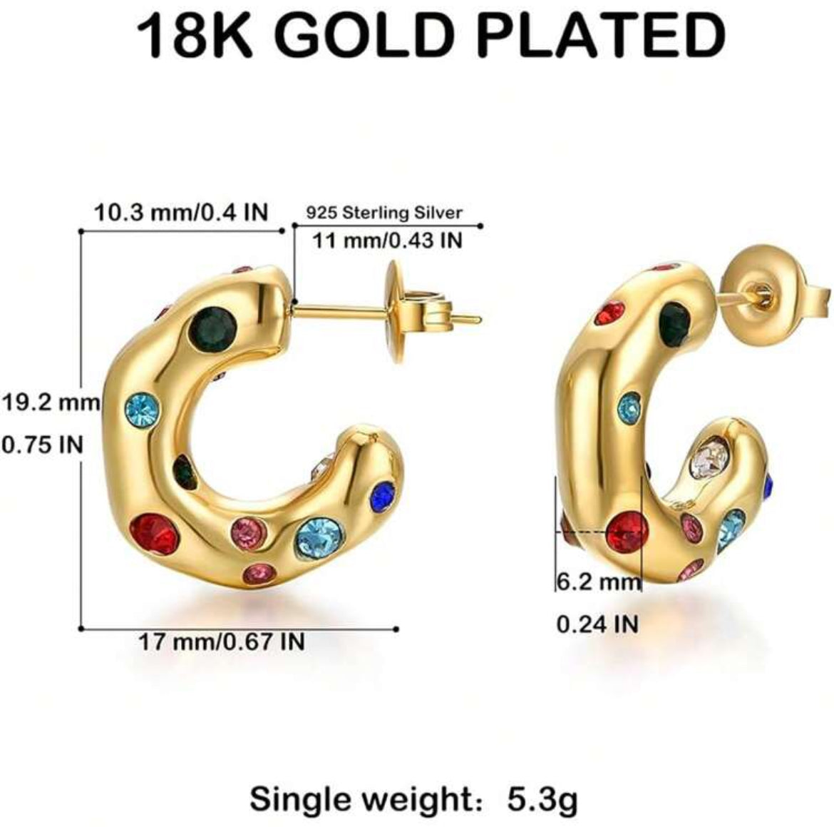 Jamy 18K gold plated earrings