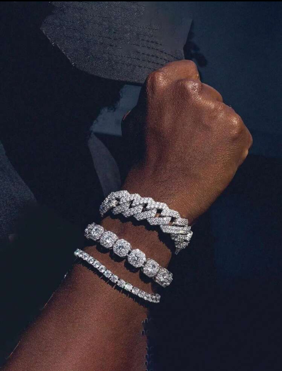 3pc Icy bracelet set for men