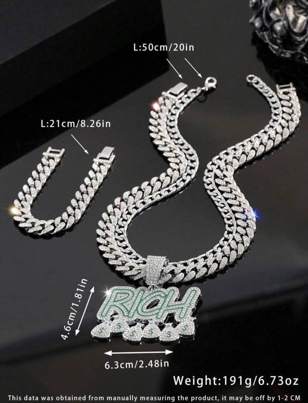3pc Riches Pendant Icy Necklace Set