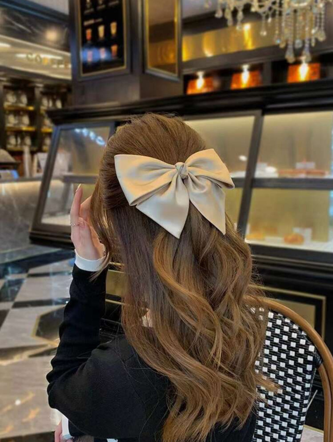 2pc Elegant satin bowtie hair clips