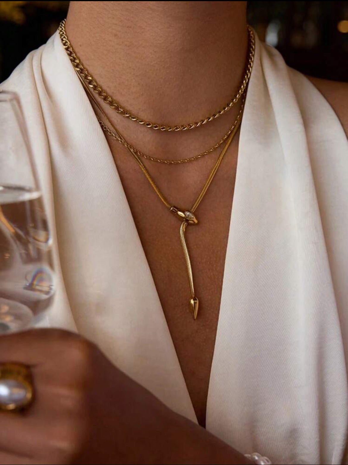 Serpentina 18K gold plated necklace