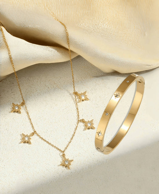 2pc Star Bracelet & Necklace Set
