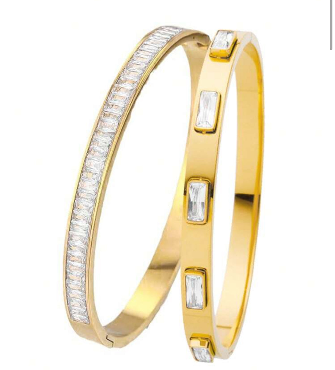 2pc Zein Waterproof 18k gold bracelet set