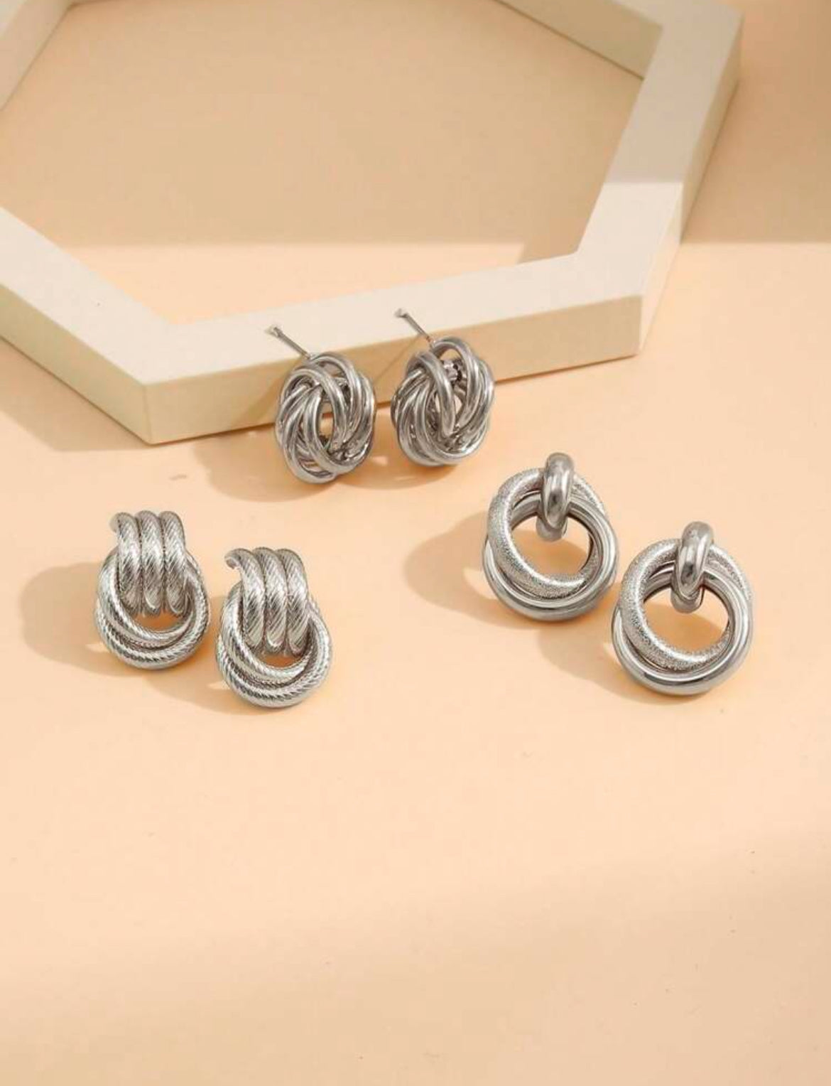 3pairs Twist Earrings