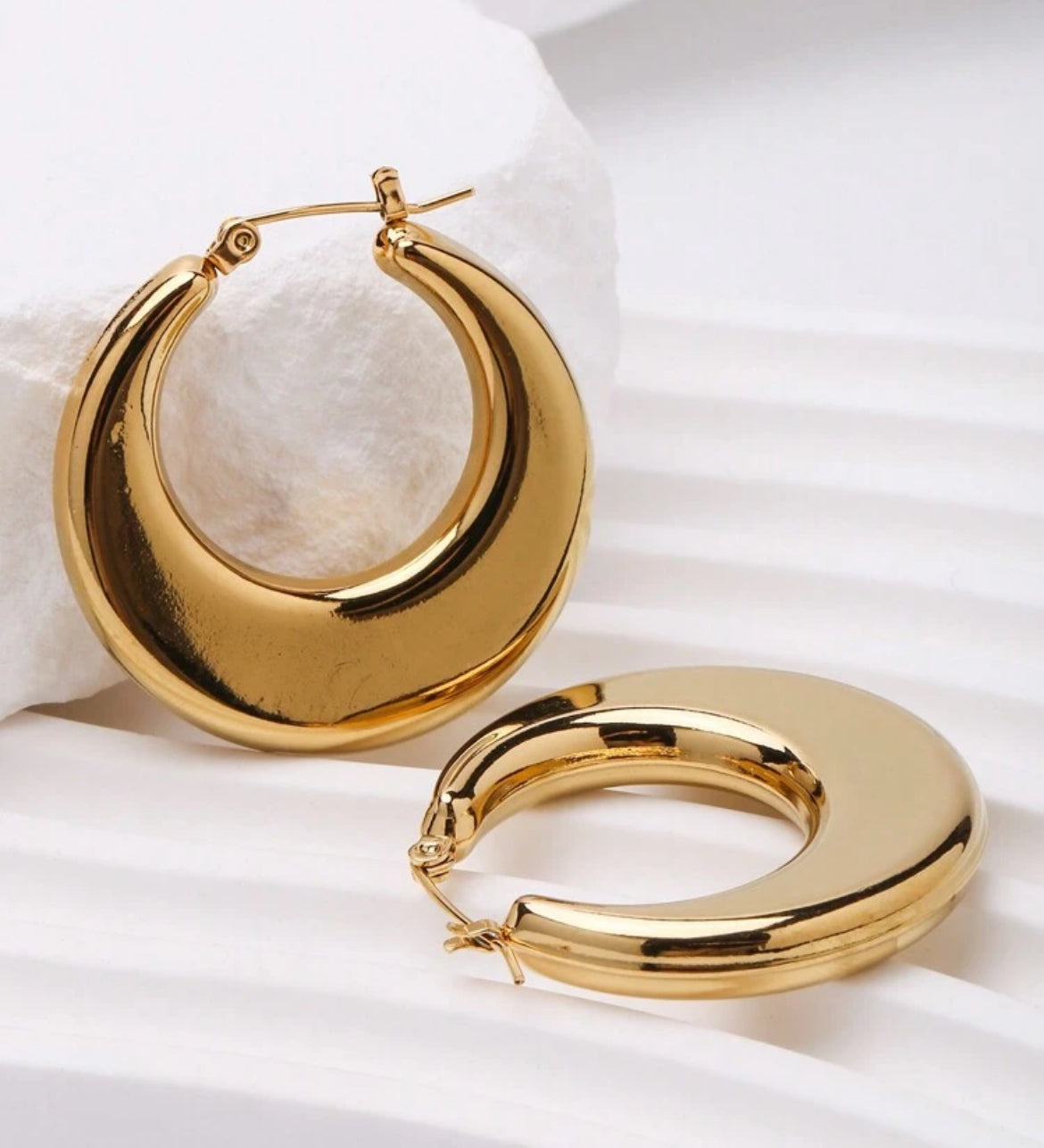 Moon 18k gold plated earrings