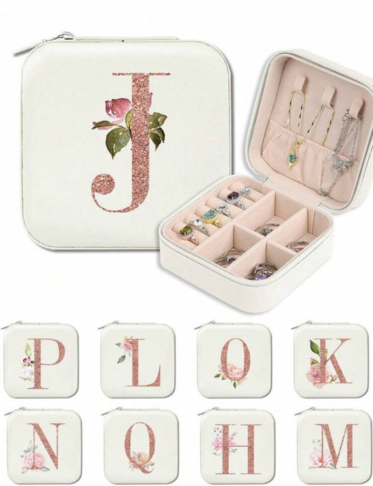 Floral Initial Jewelry Box