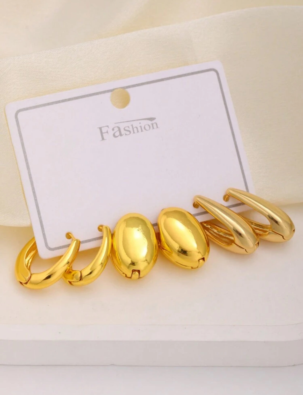 3pairs Fula Gold Earring Set