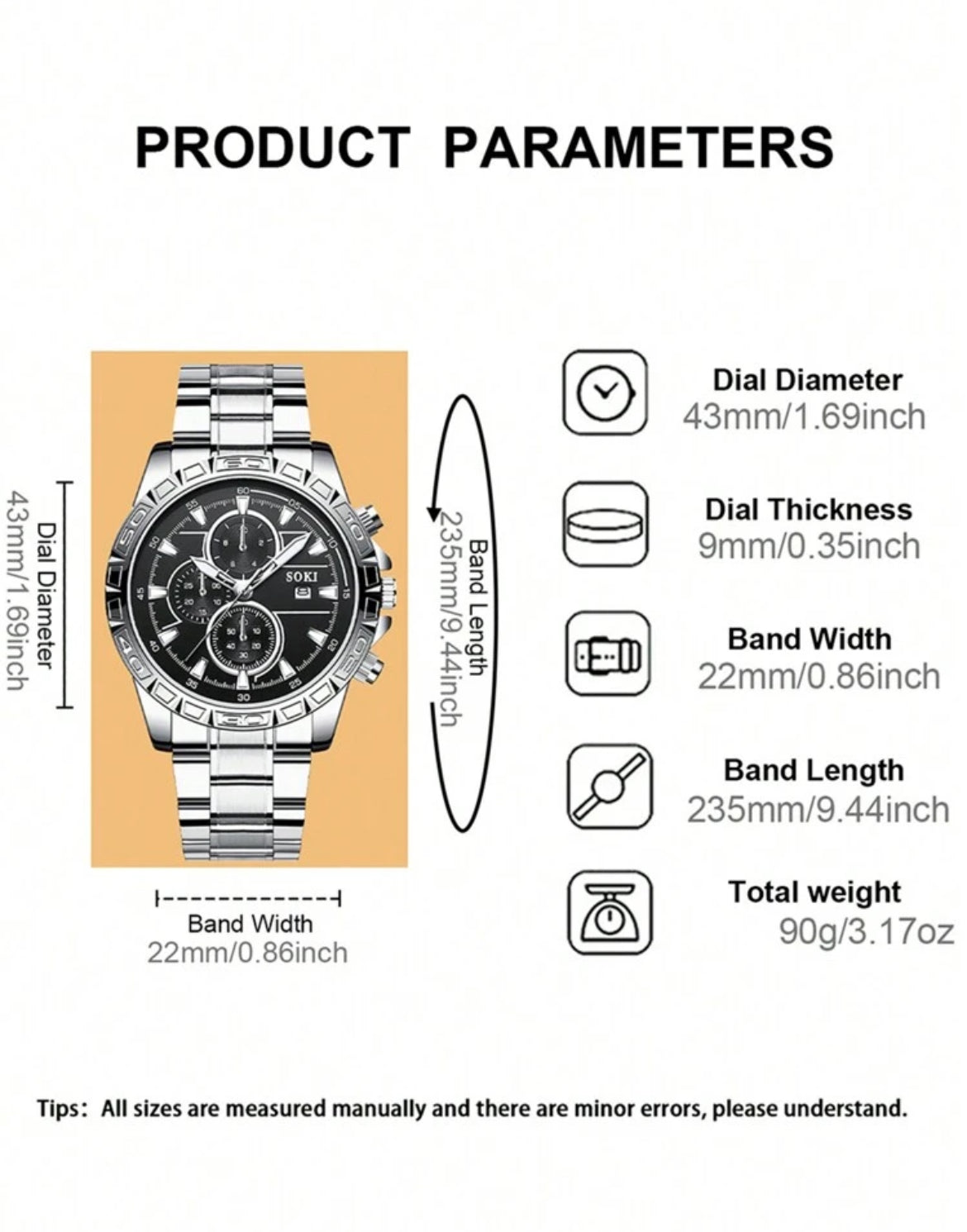 3pc Men’s Casual Watch set