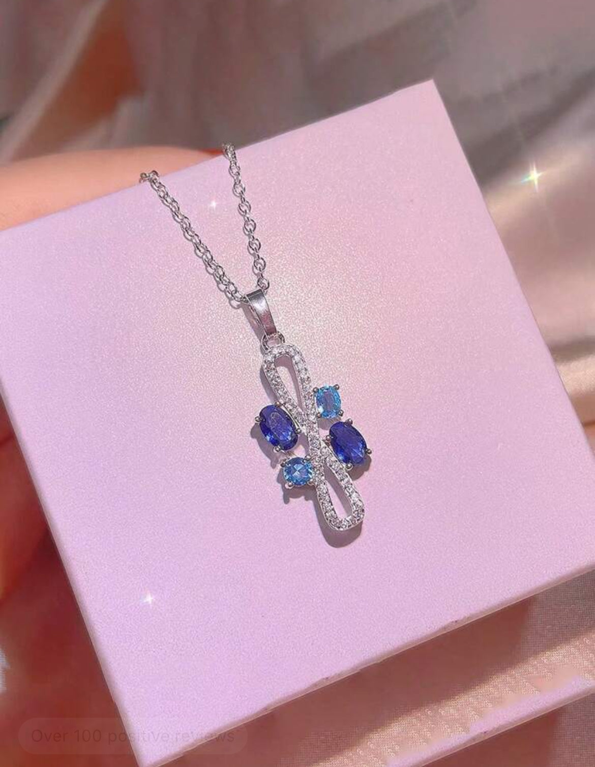 4pc Sapphire Princess Elegant jewelry set