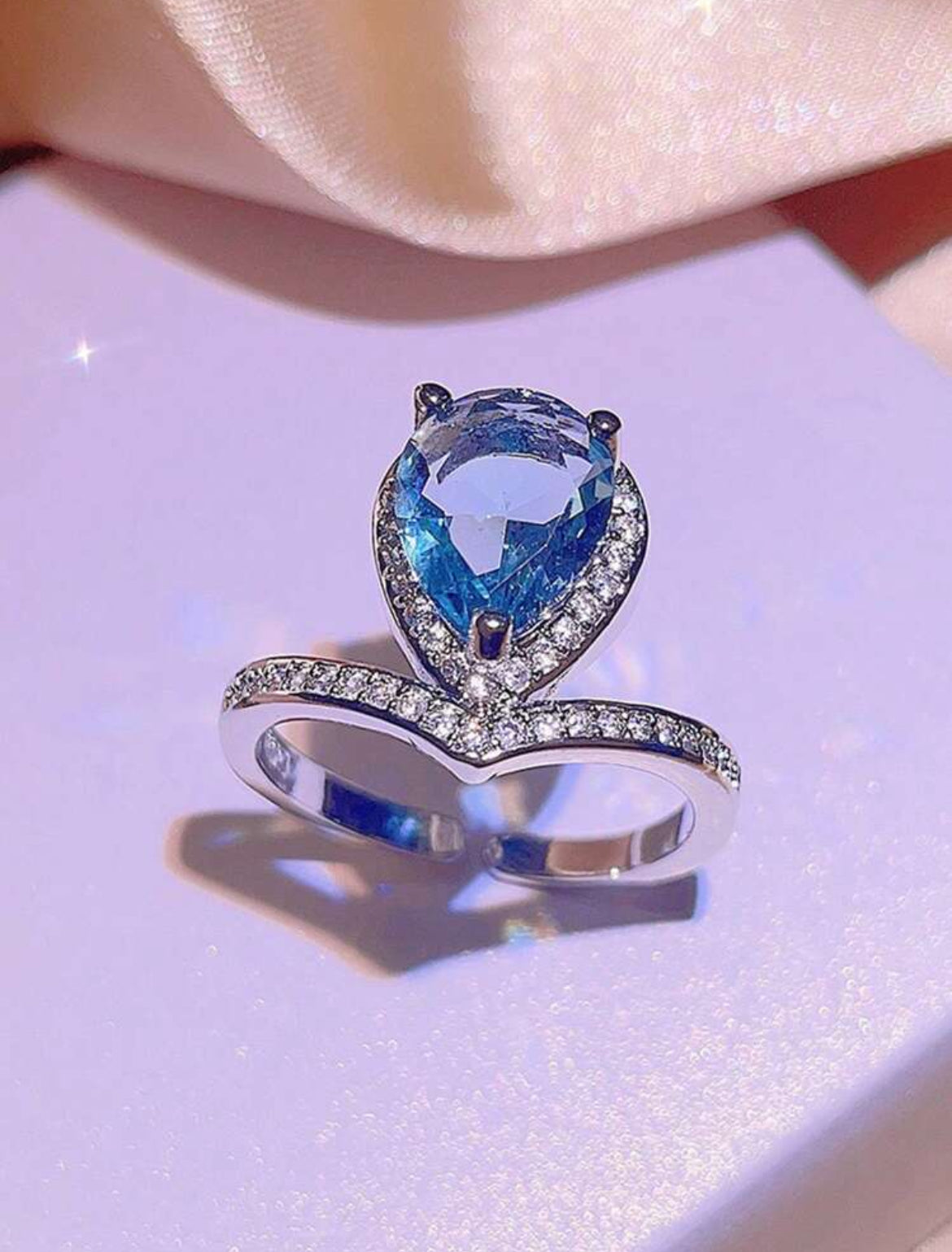 4pc Sapphire crystal elegant set