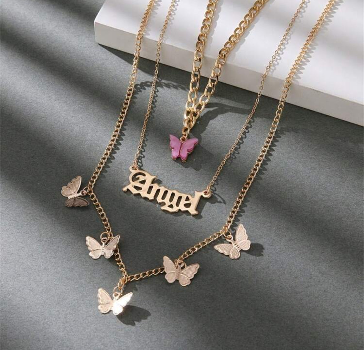 Angel Butterfly Layered Necklace