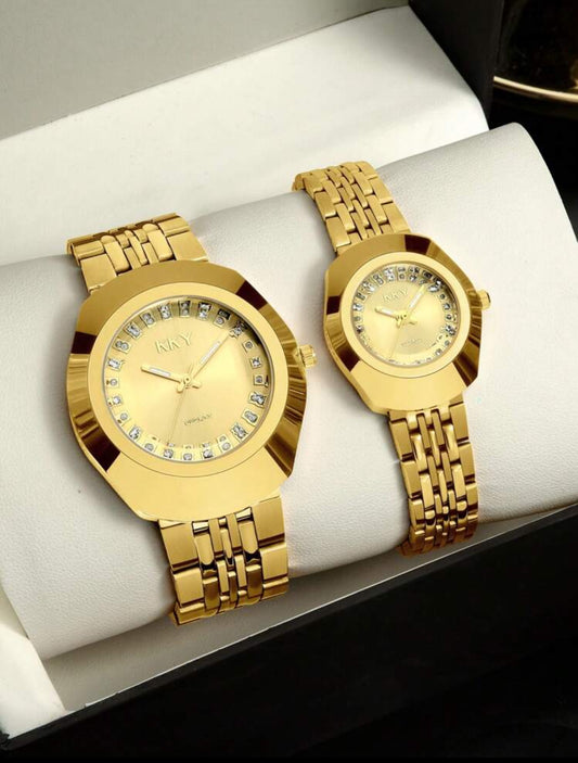 Couples Stainless Steel Watch Set