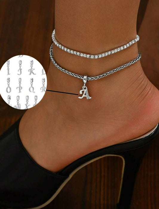 2pc Initial Anklet Set