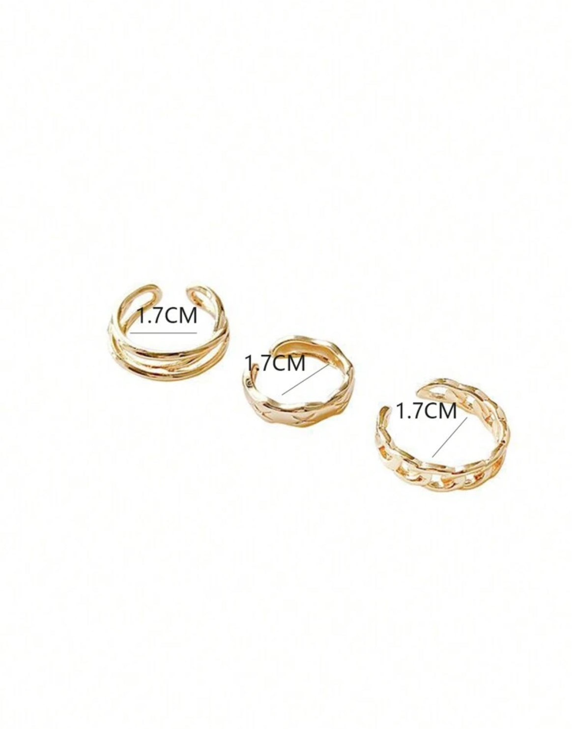 3pc Prime stainless steel gold ring set