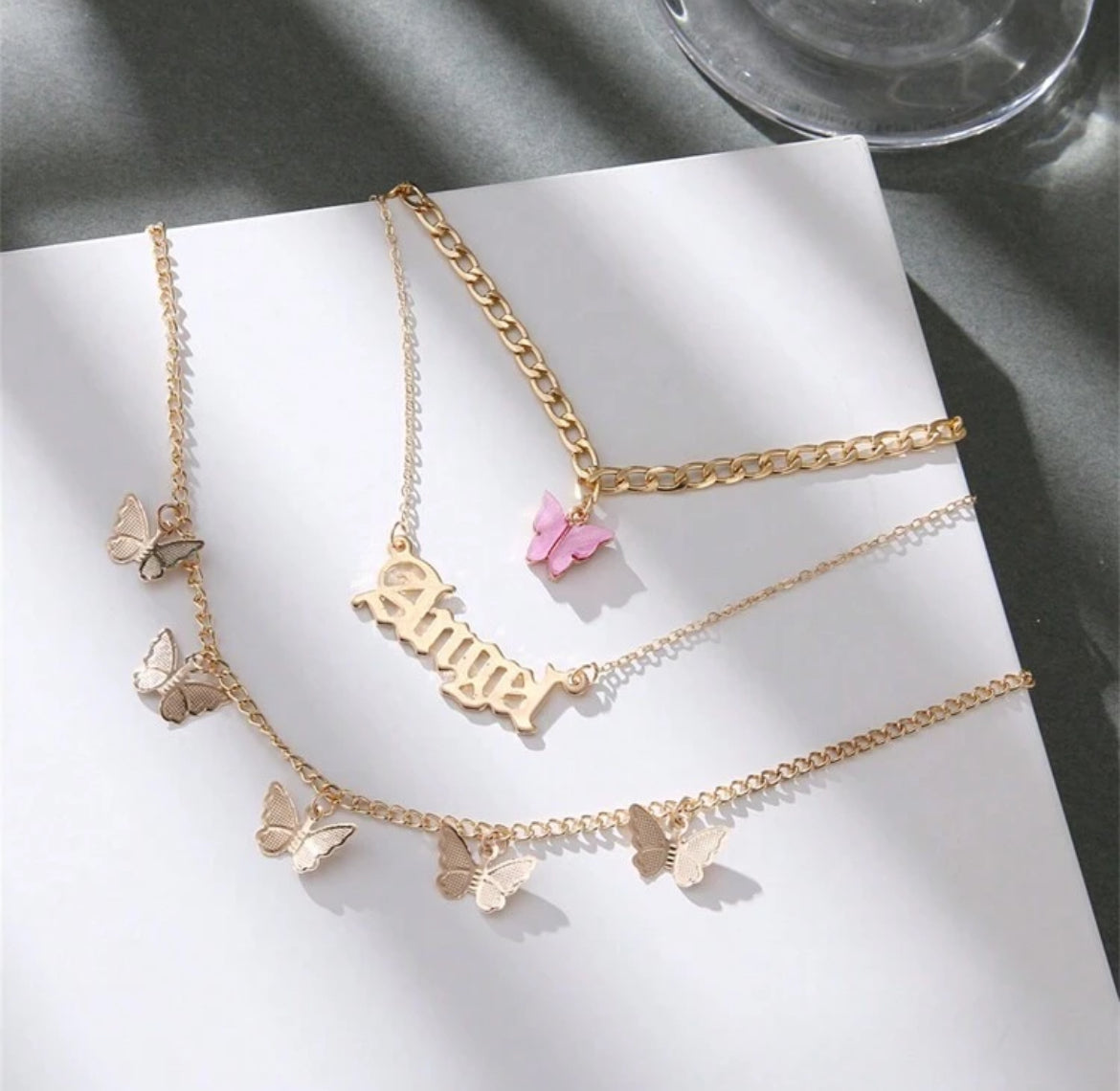 Angel Butterfly Layered Necklace
