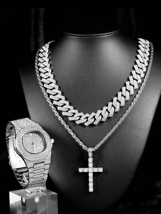 4pc Men’s Icy Chain Set