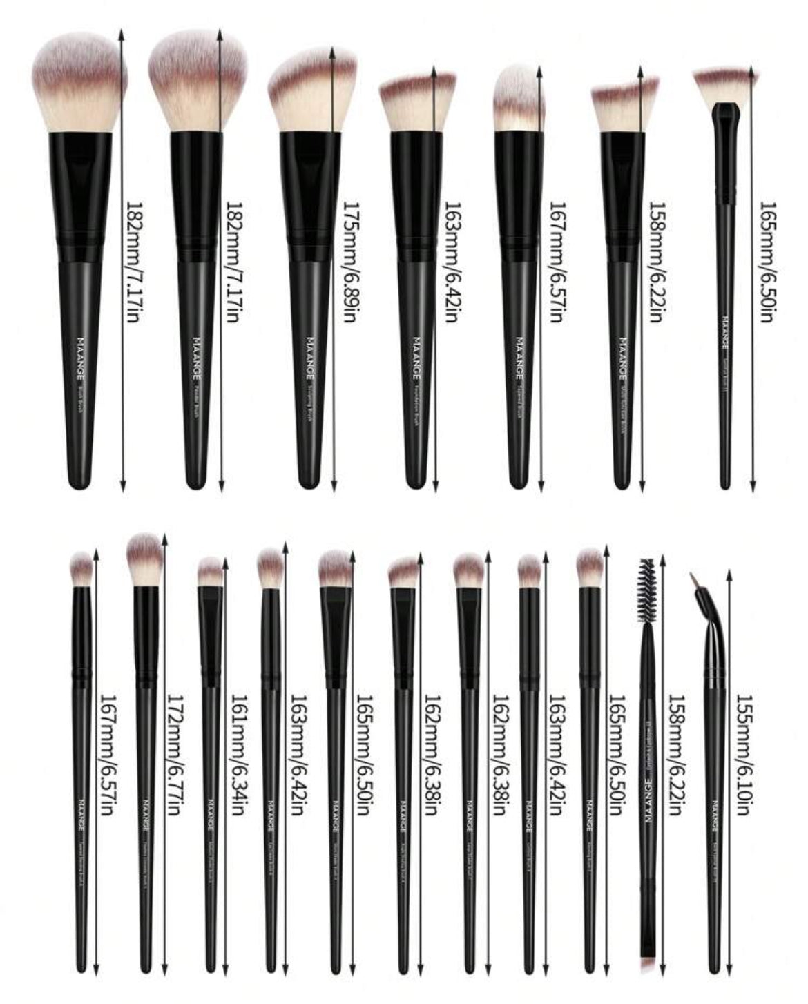 18pc Makeup Brushes Set